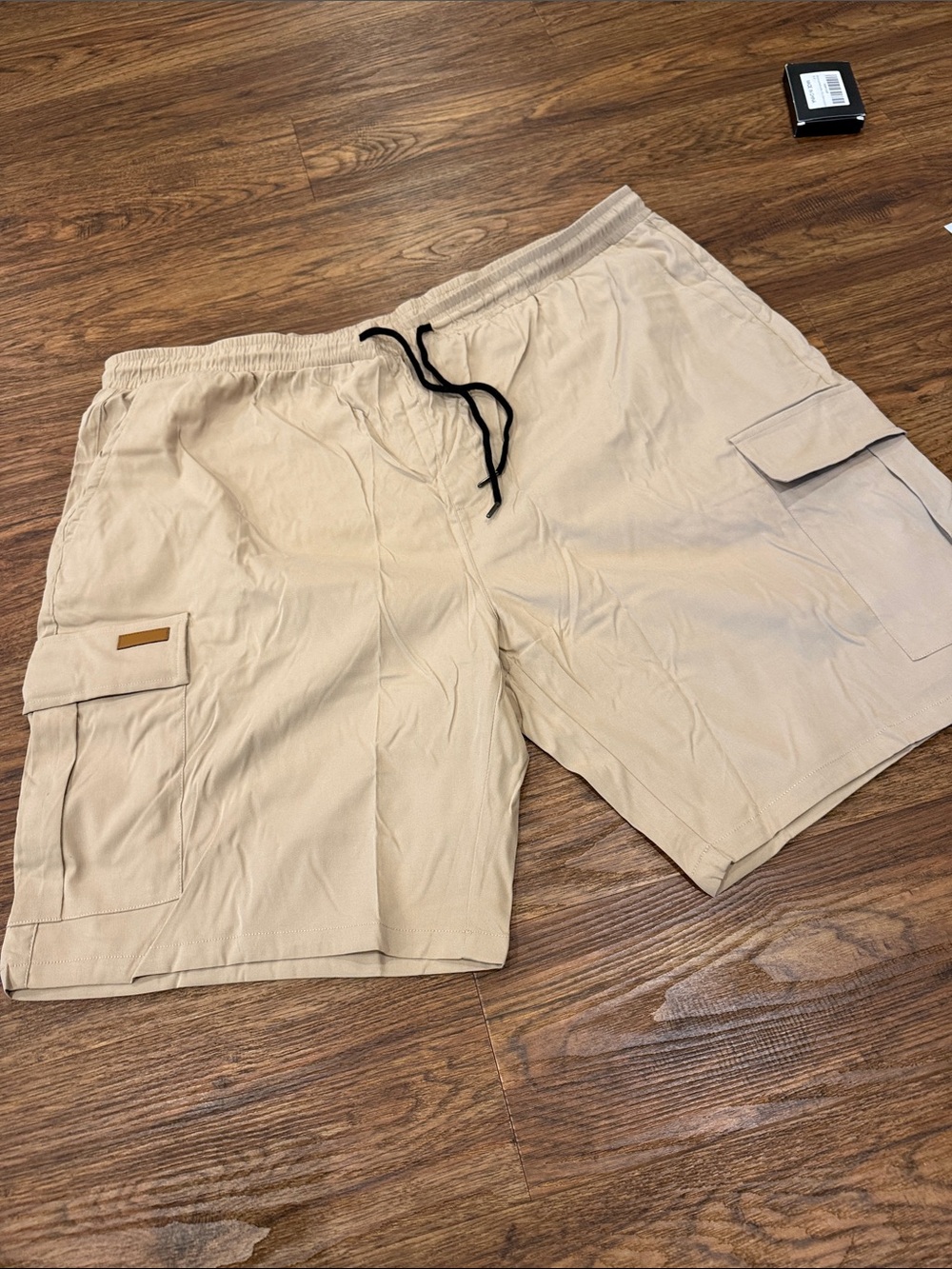 Men's Cargo Drawstring Shorts in Light Khaki